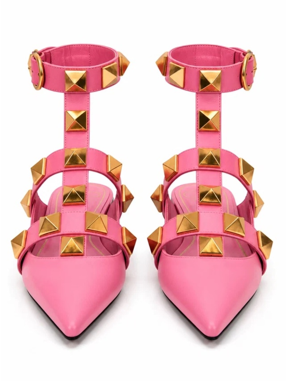 Valentino Garavani 'Roman Rockstud' Flats Pink, Size 38.5